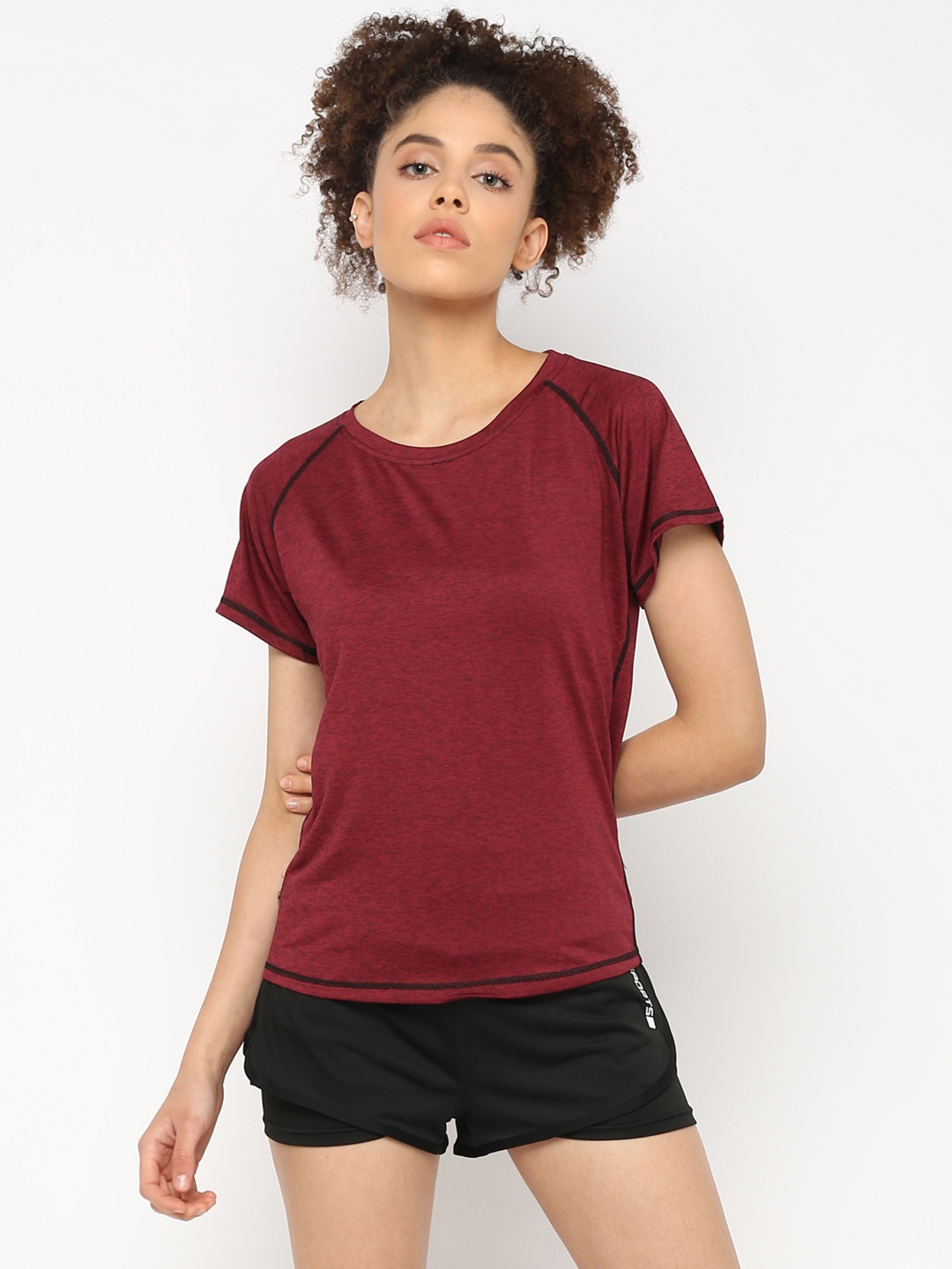 

JerfSports Women Maroon & Black Solid Tracksuit