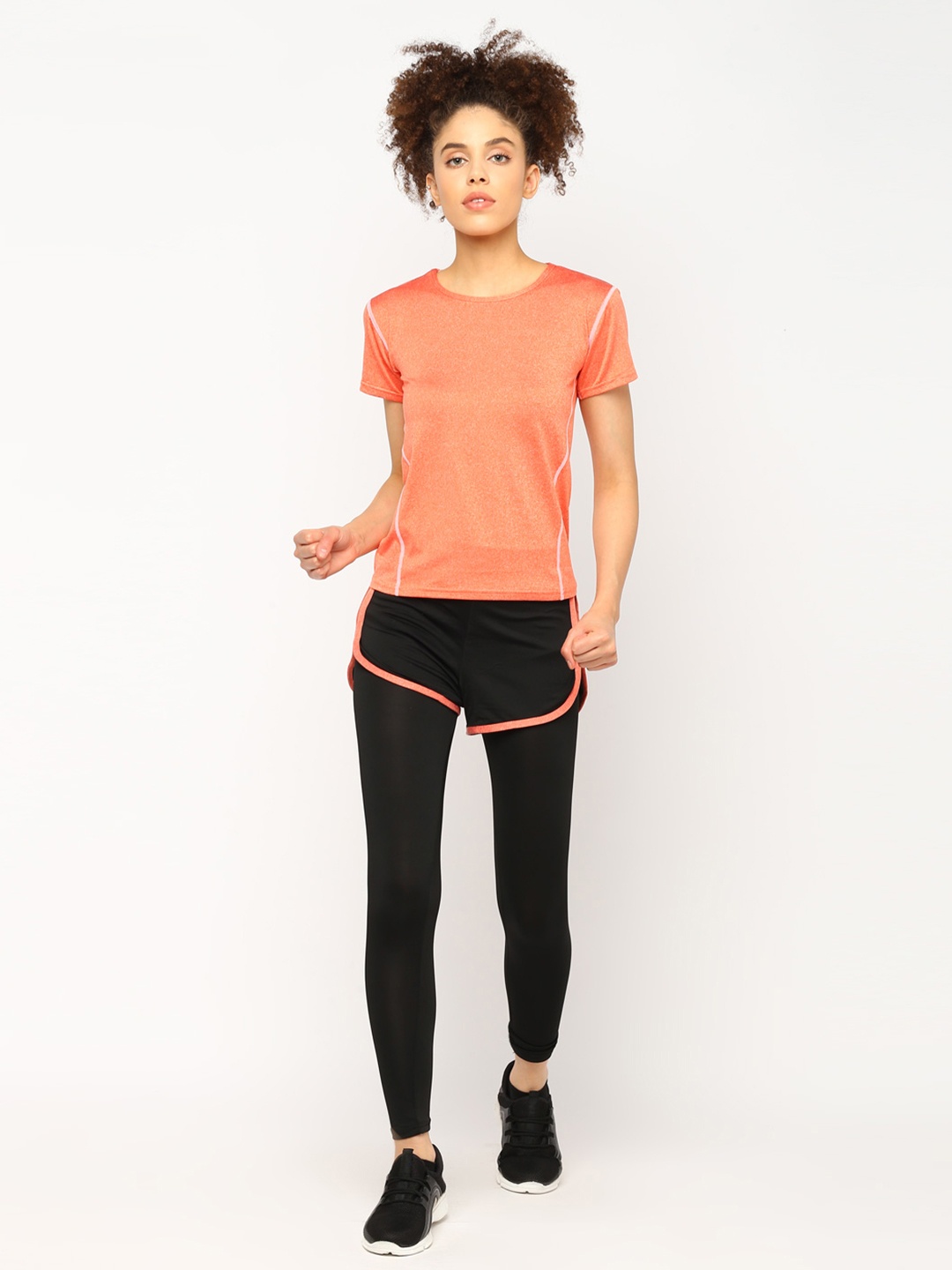 

JerfSports Women Neon Orange & Black Solid Tracksuit