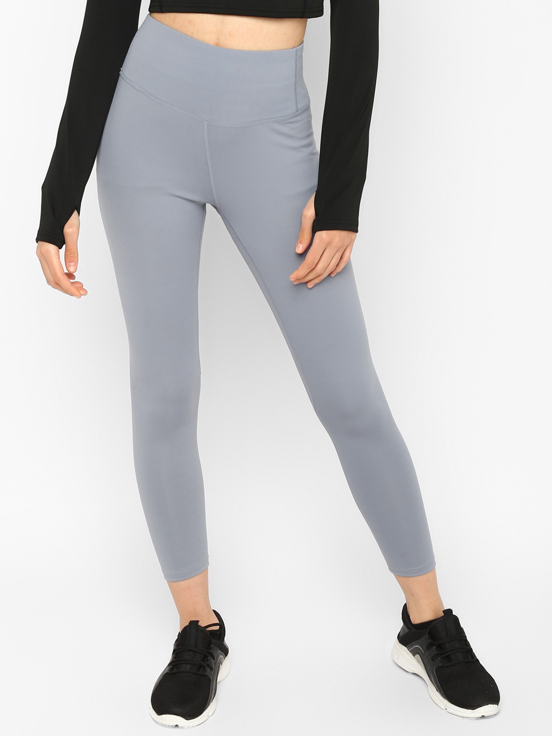 

JerfSports Women Grey Solid Tights
