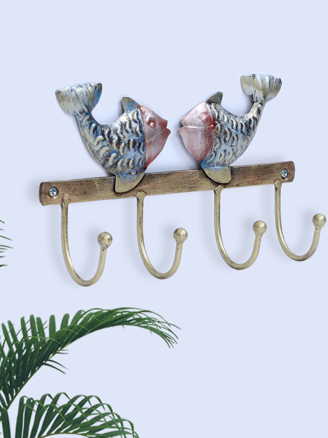 

vedas Metallic-Toned & Blue Textured U-Eliza Fish Key Holders
