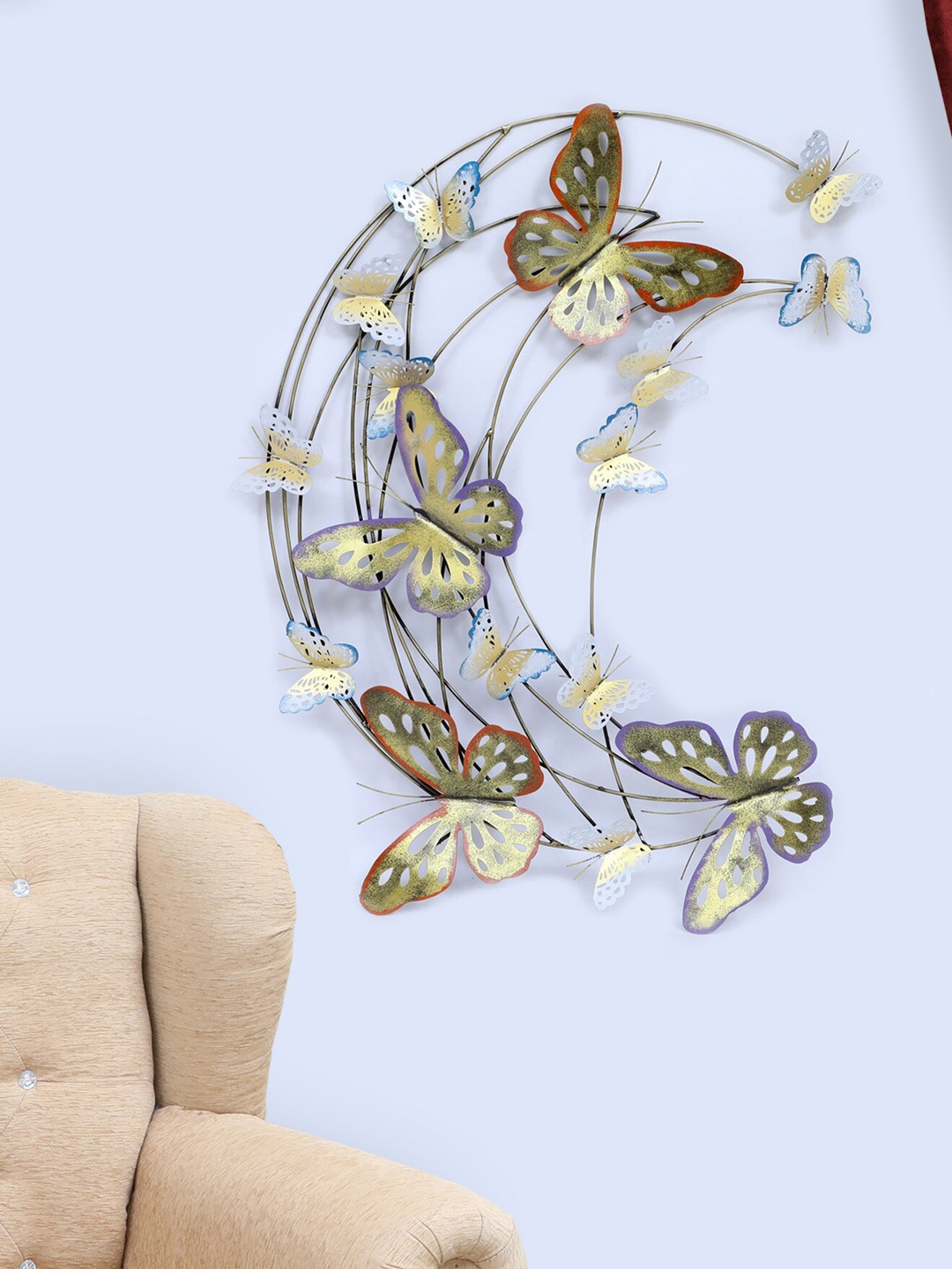 

vedas Metalic-Toned Moon Butterfly Wall Decor, Metallic