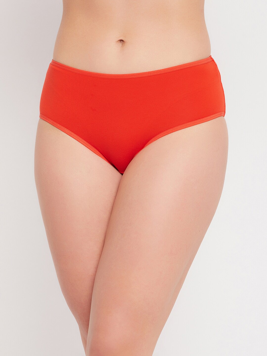 

Clovia Women Orange Printed Cotton Mid-Rise Hipster Briefs