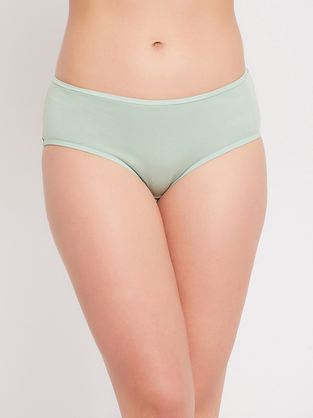 

Clovia Women Mint Green Solid Cotton Mid-Rise Hipster Briefs