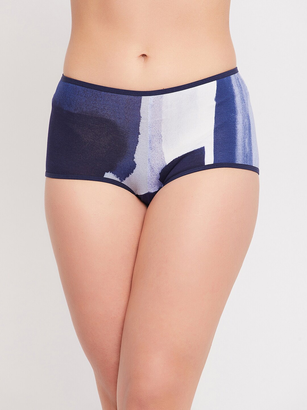 

Clovia Women Blue & White Printed Boy Shorts