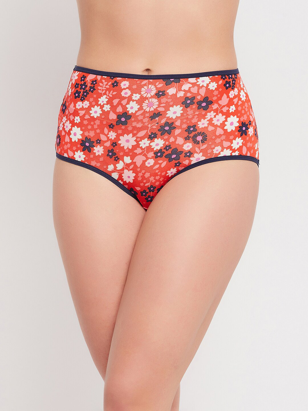 

Clovia Orange & White Floral Printed Hipster Briefs