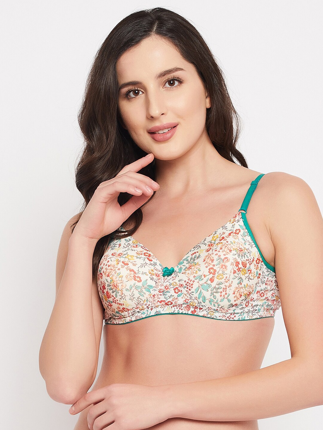 

Clovia Multicoloured Floral Lightly Padded Bra, Multi