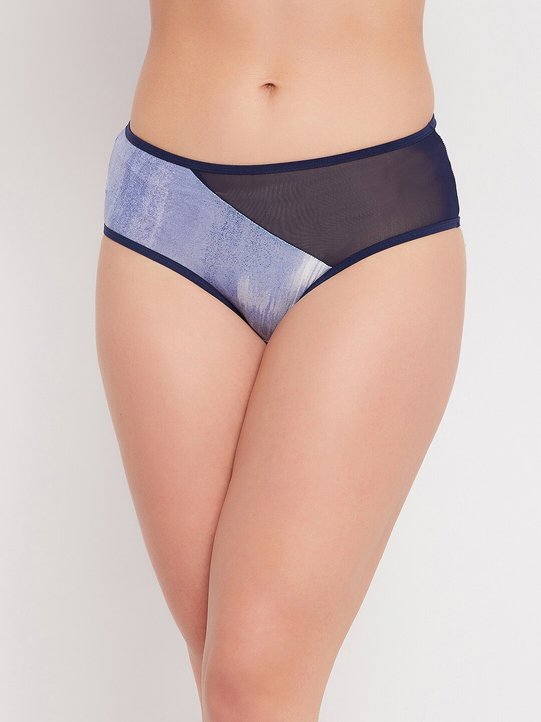 

Clovia Women Navy Blue & Black Printed Hipster Briefs