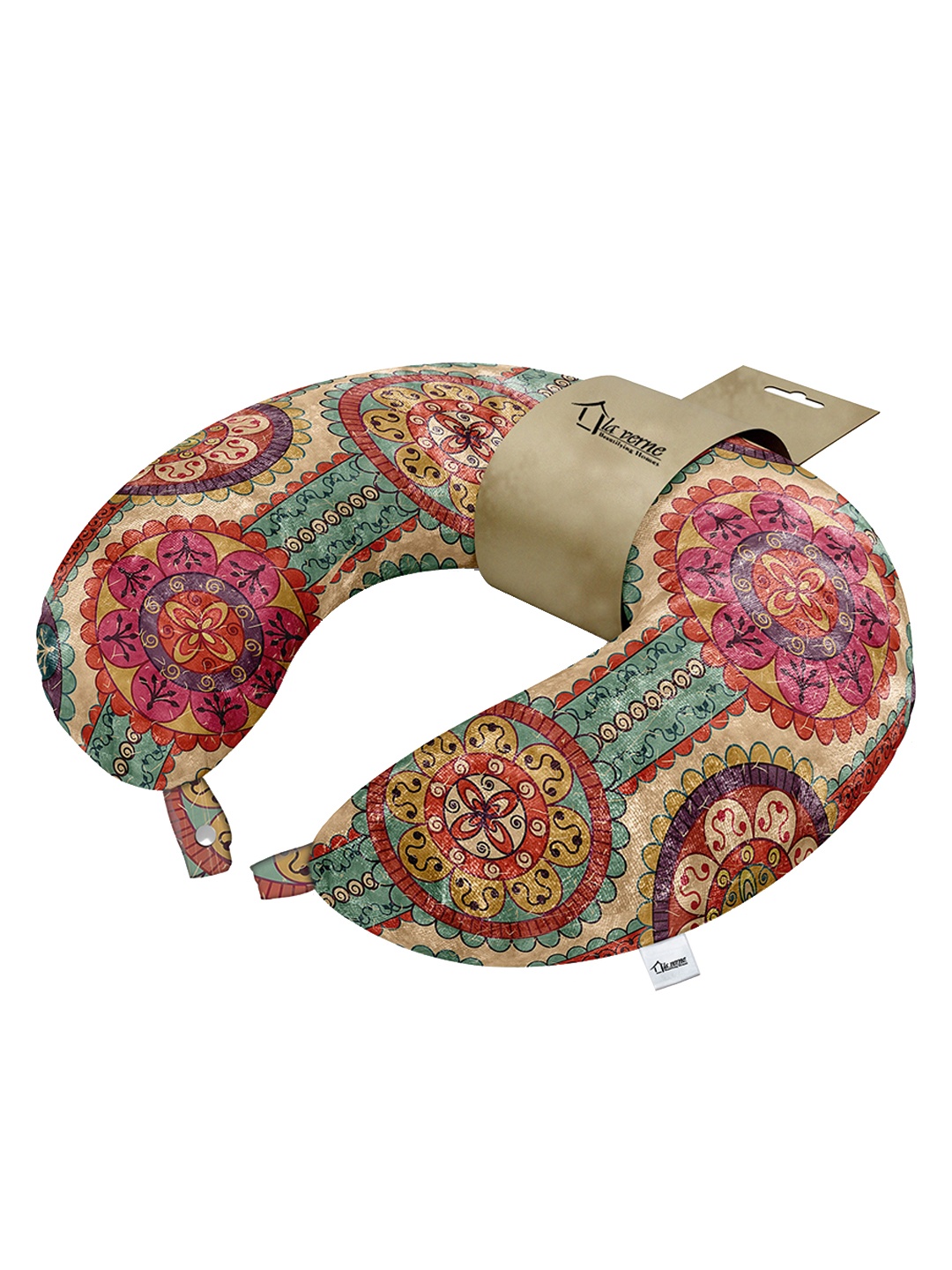 

La Verne Muticoloured Printed Travel Neck Pillow, Multi
