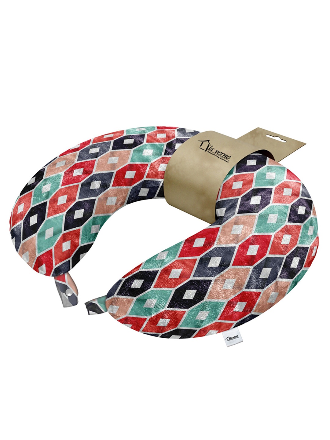 

LA VERNE Multicoloured Printed Travel Neck Pillow, Multi