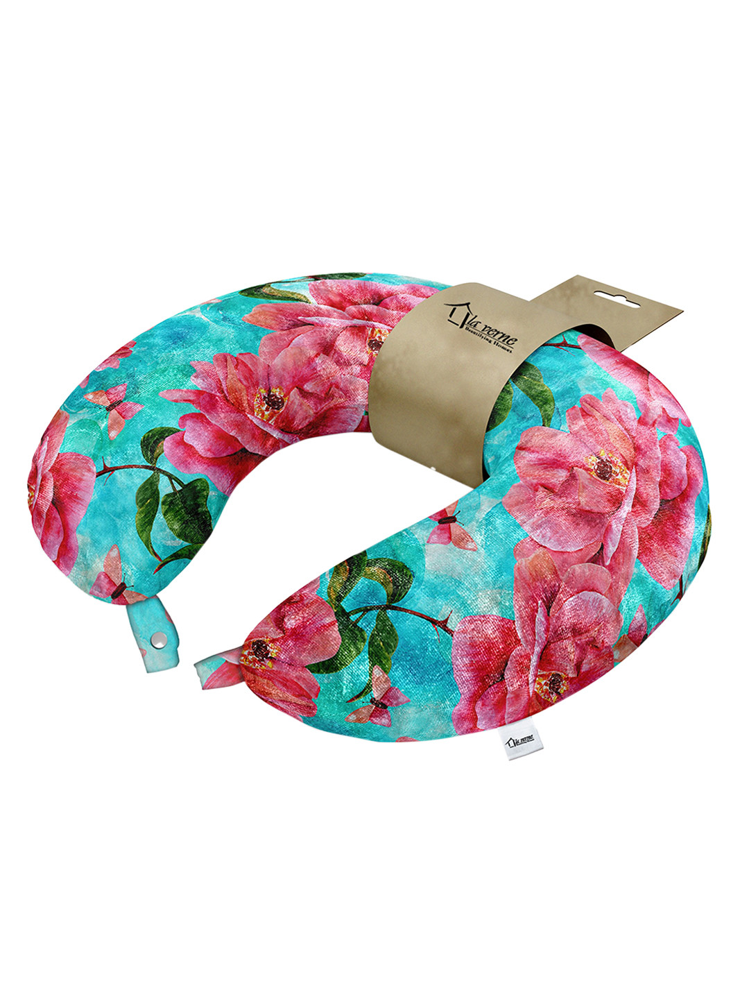

LA VERNE Multicoloured Floral Printed Travel Neck Pillow, Multi