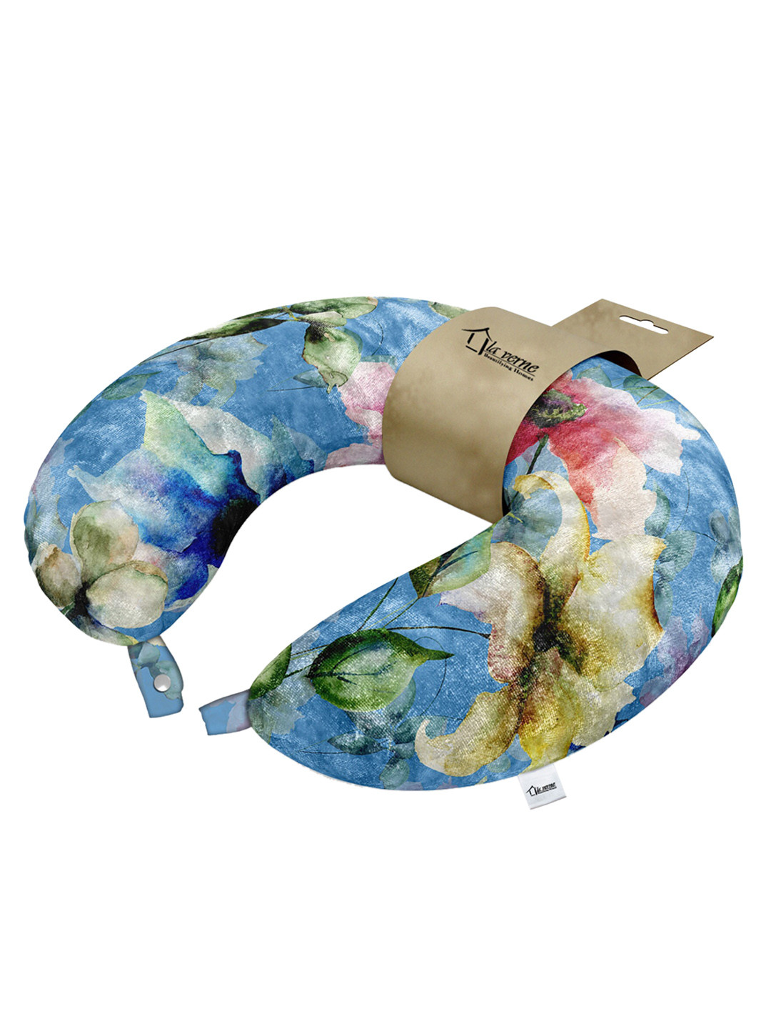 

LA VERNE Blue Printed Travel Neck Pillow