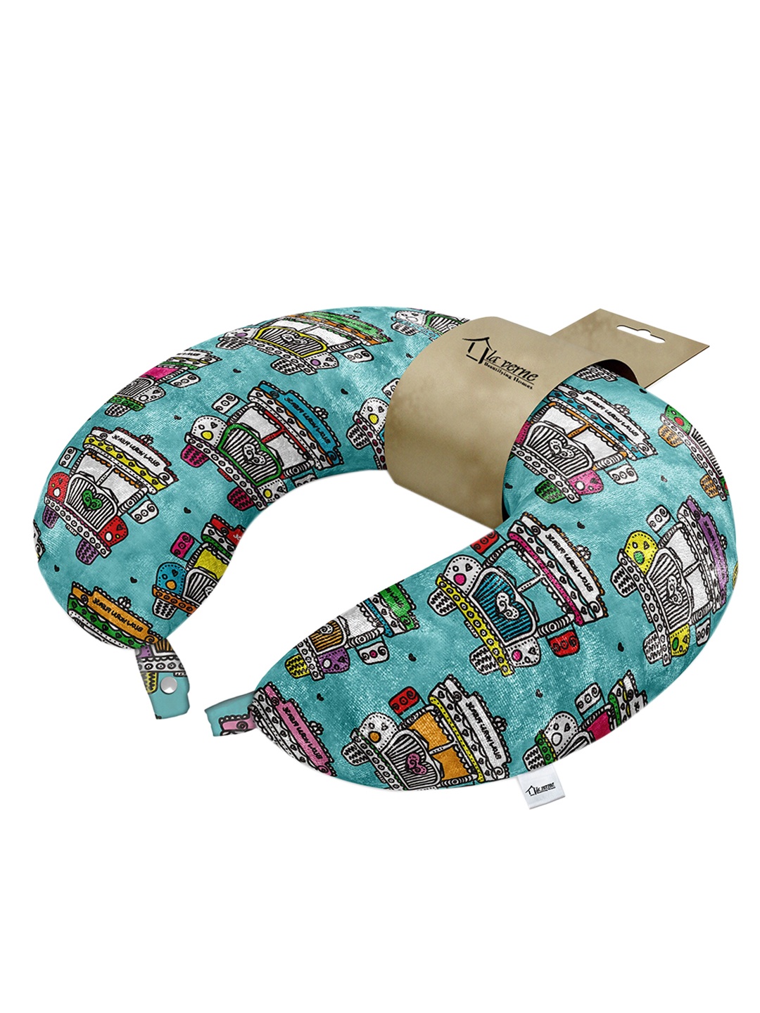 

LA VERNE Multicoloured Printed Travel Neck Pillow, Multi
