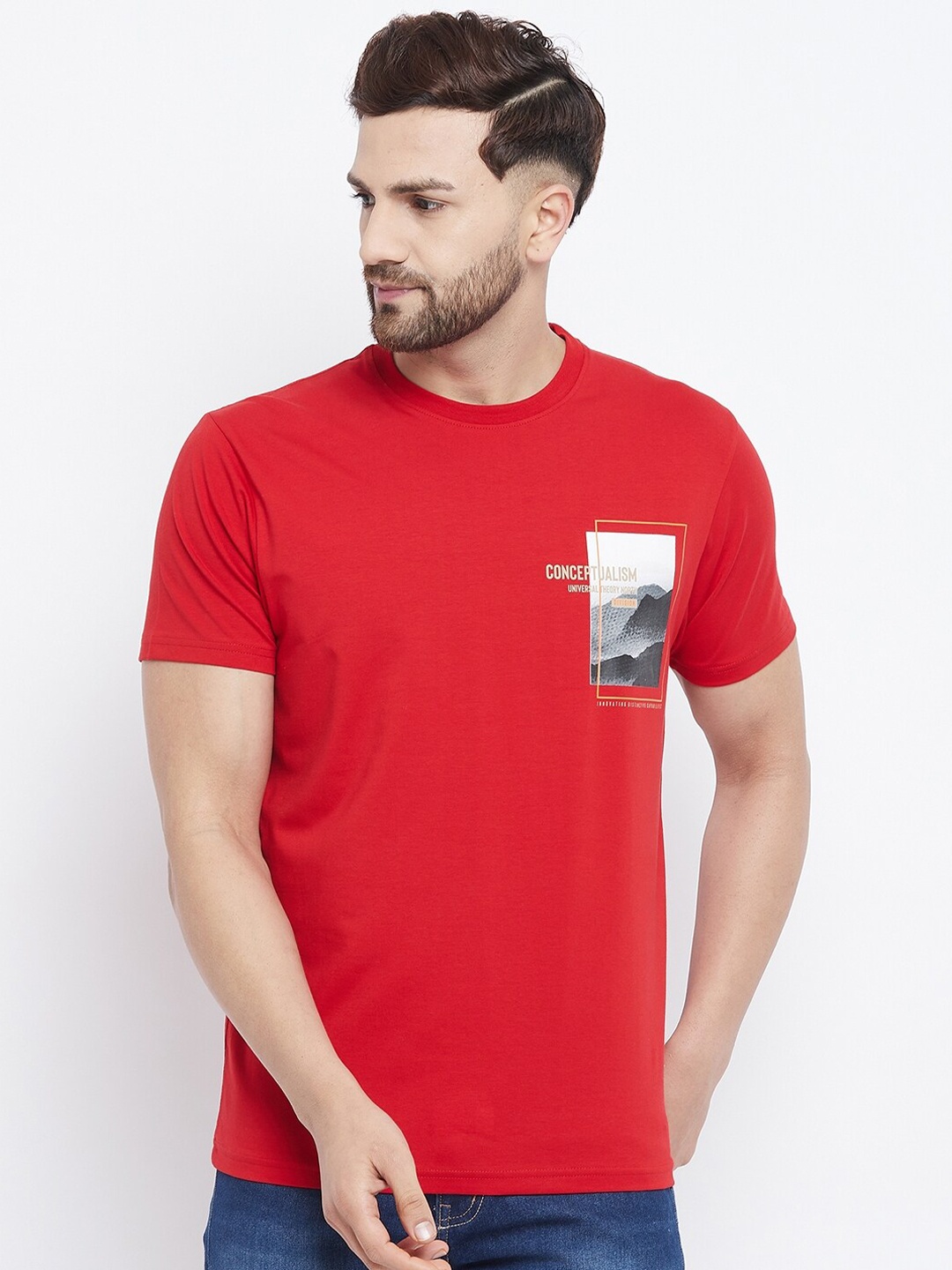 

98 Degree North Men Red T-shirt