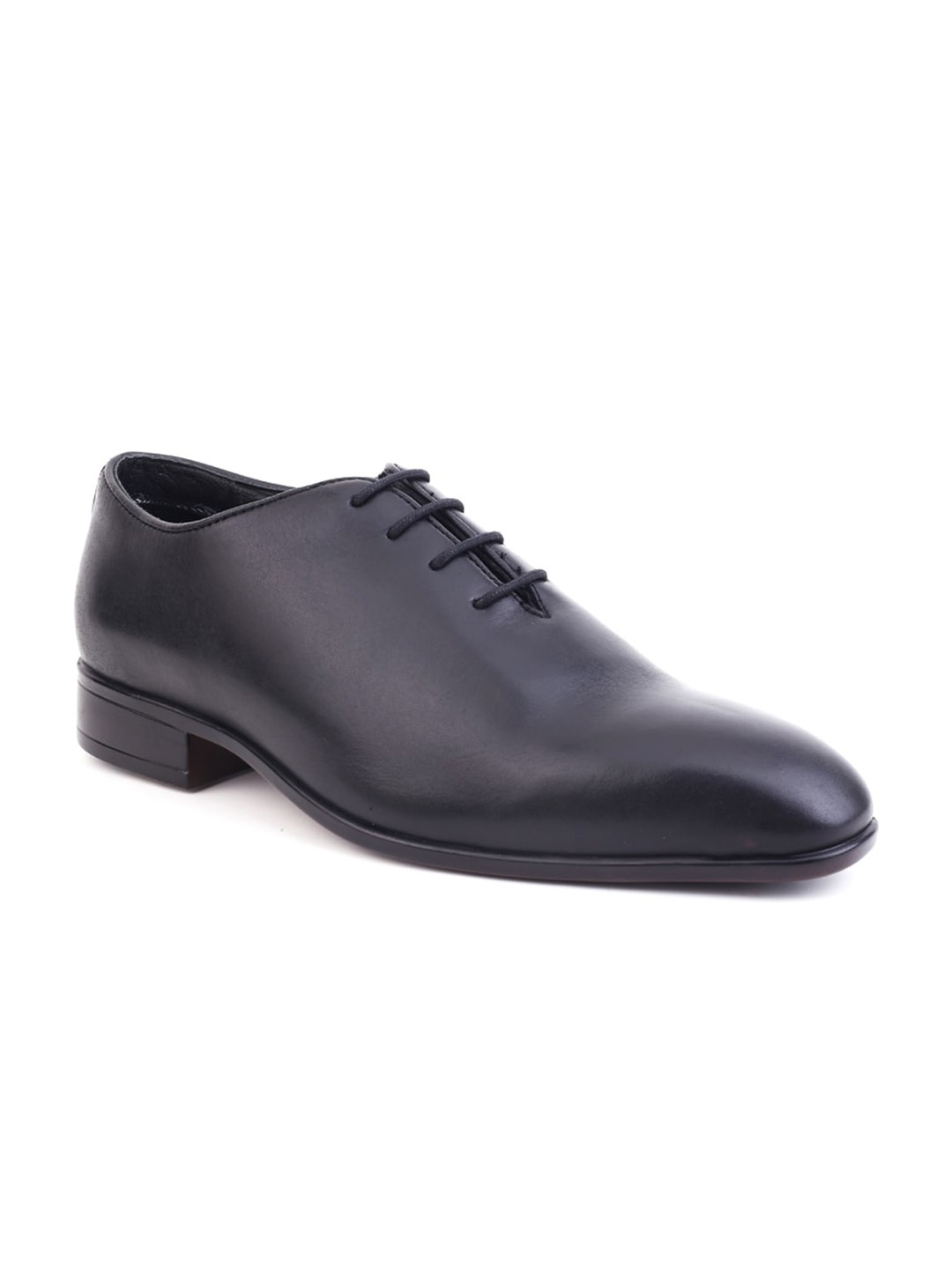 

MONDAIN Men Black Black Solid Leather Formal Derbys