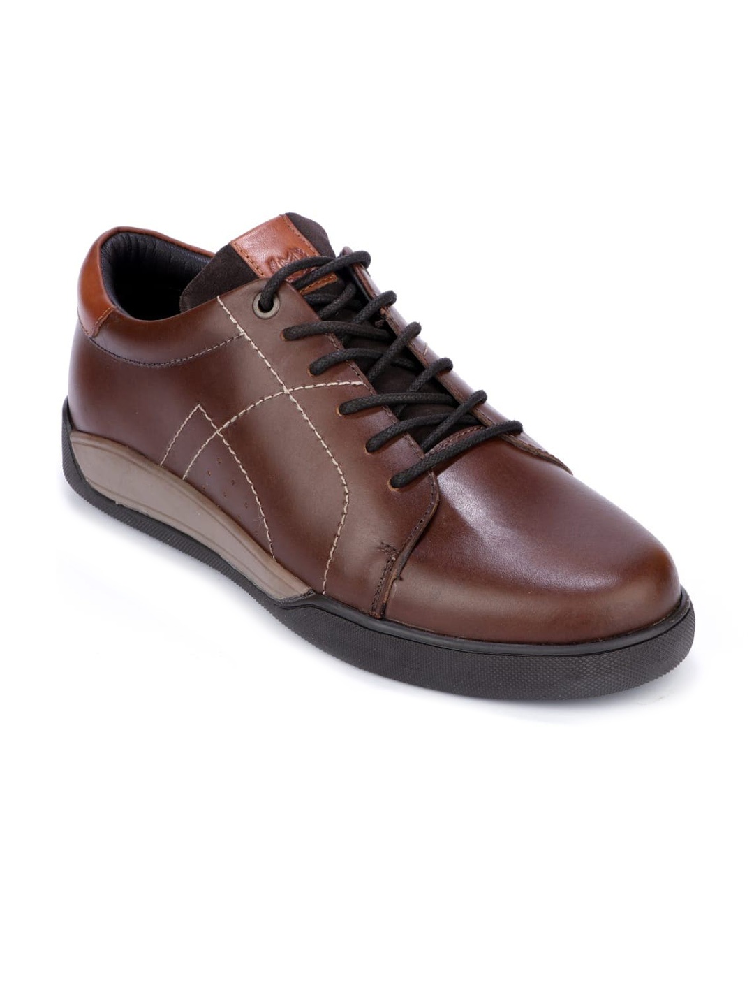 

MONDAIN Men Brown Solid Leather Flat Boots