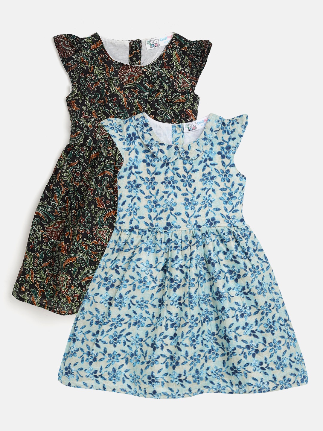 

CHUTPUT Assorted Set of 2 Floral A-Line Midi Dress