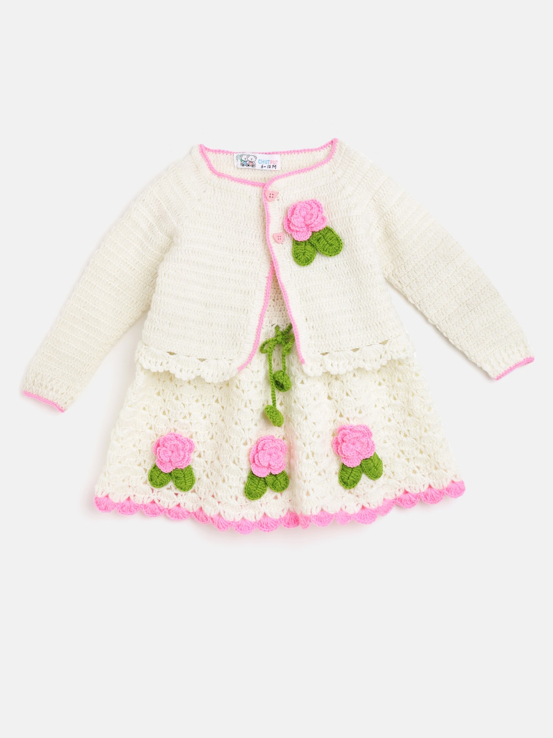 

CHUTPUT Cream-Coloured Pure Wool Jumper Dress with Jacket