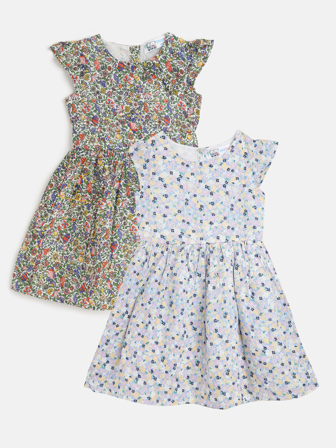 

CHUTPUT Assorted Set of 2 Floral A-Line Midi Dress