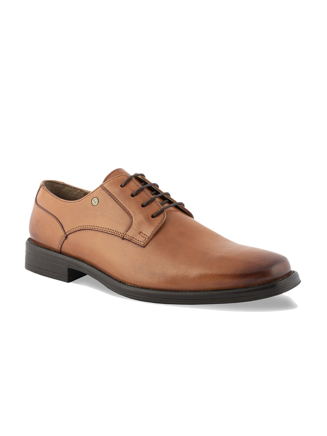 

SILVER STREET LONDON Men Tan-Brown Solid Leather Formal Brogues