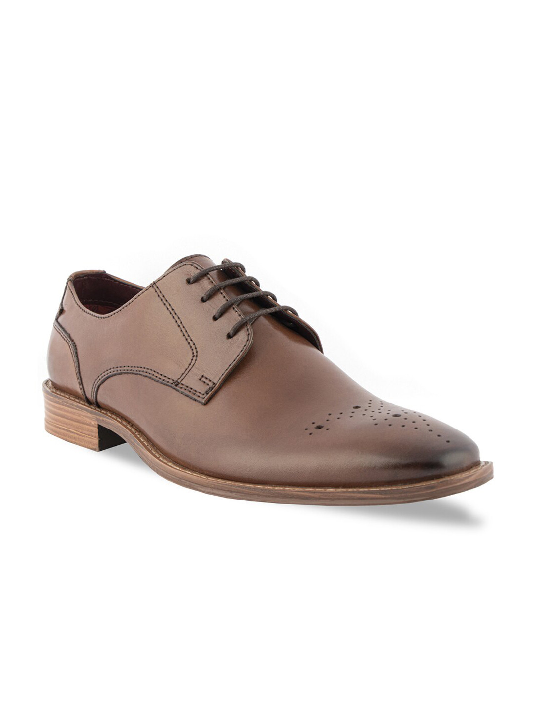 

SILVER STREET LONDON Men Brown Solid Leather Formal Brogues