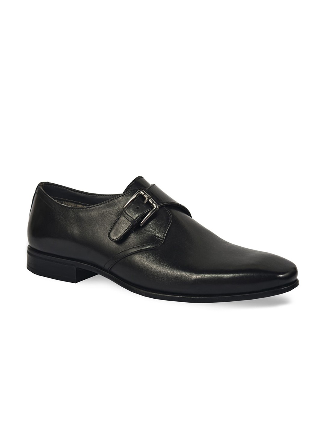 

SILVER STREET LONDON Men Black Leather Formal Monk Shoes