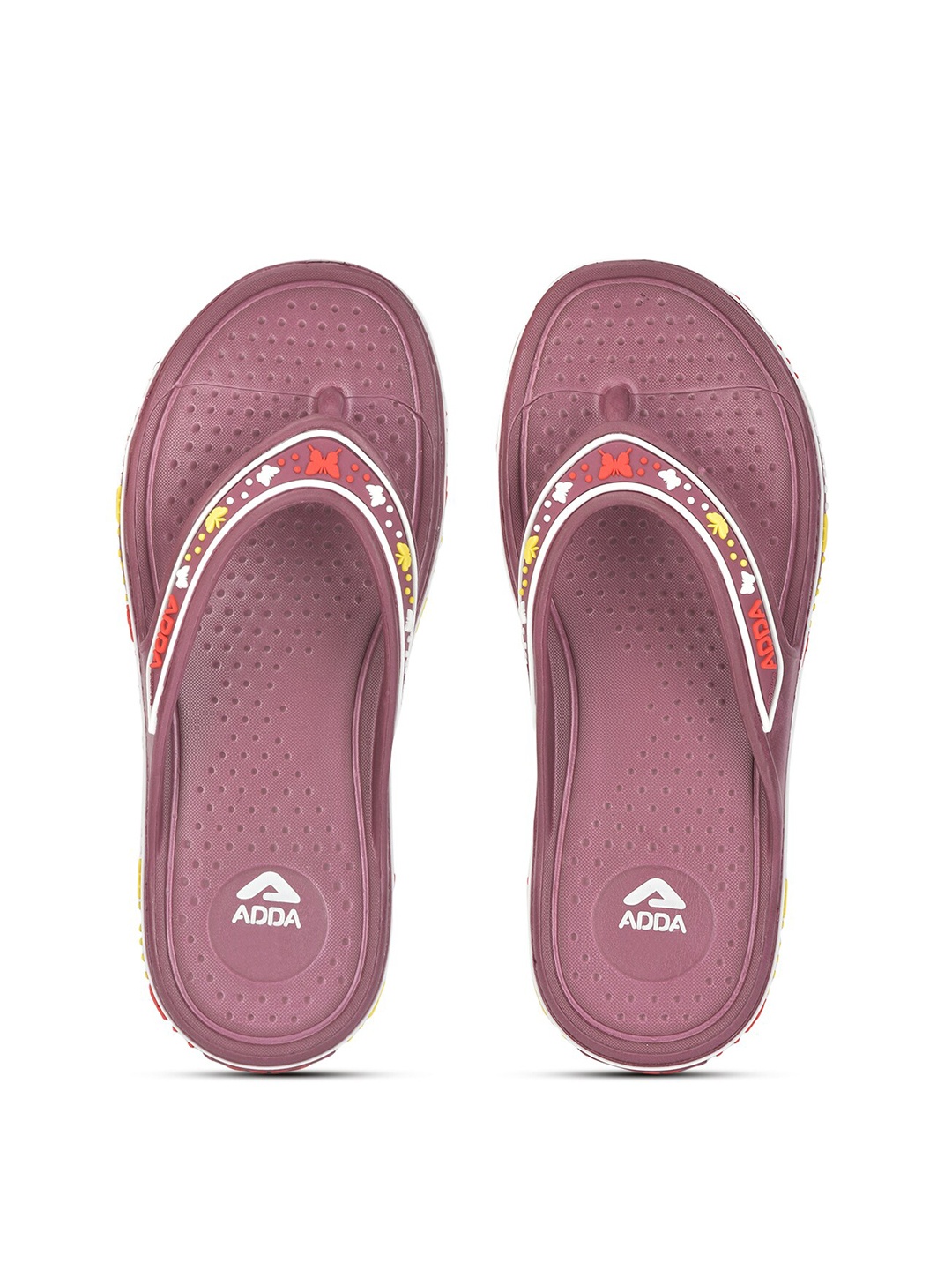 

Adda Women Purple & Red Rubber Thong Flip-Flops