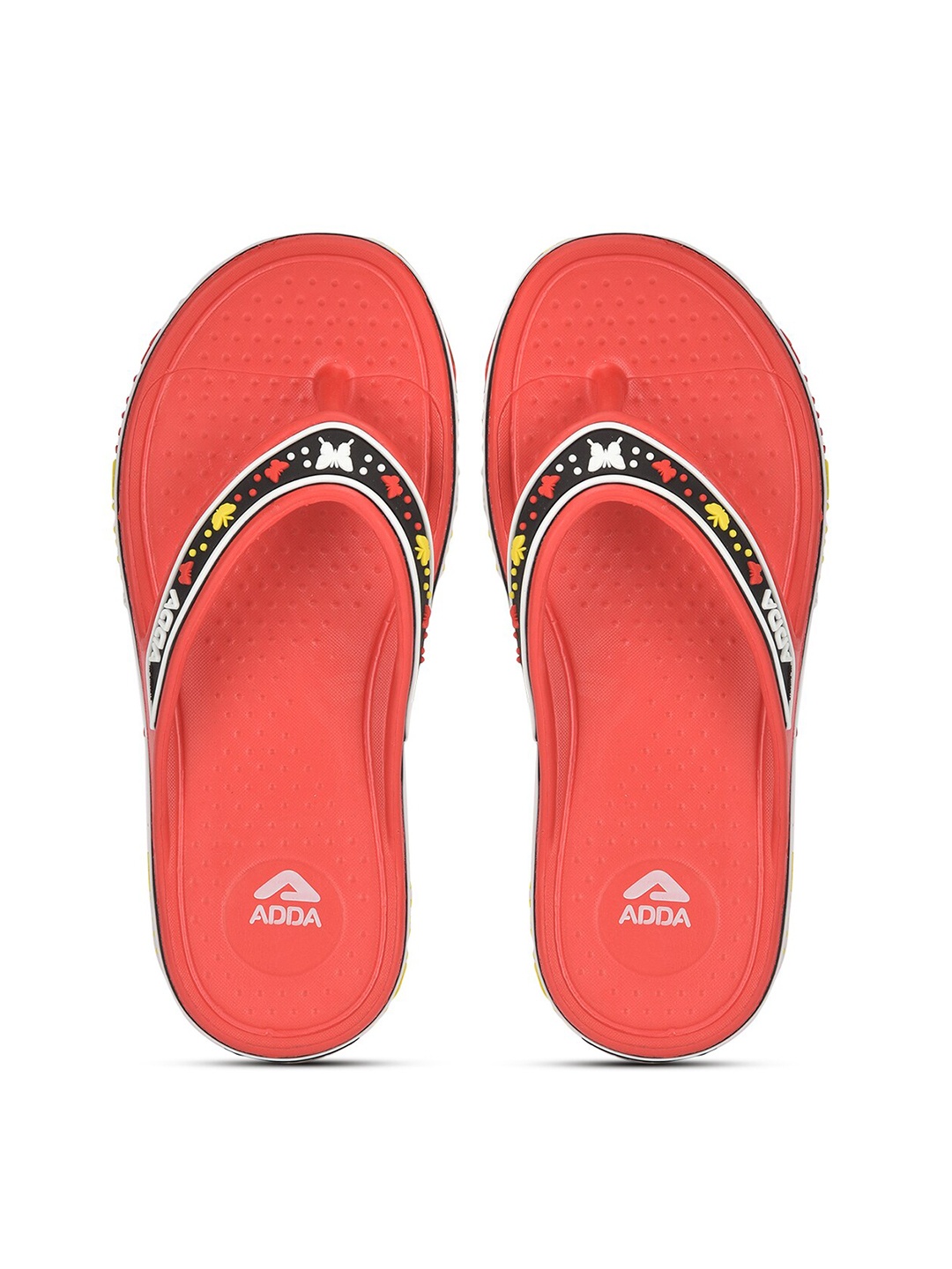 

Adda Women Red & Black Rubber Thong Flip-Flops