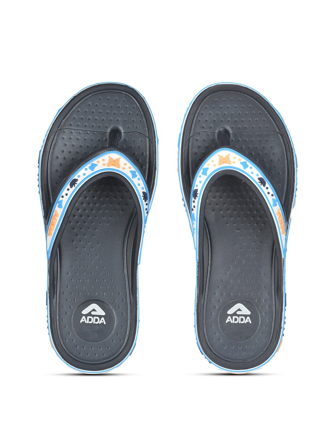 

Adda Women Navy Blue & White Rubber Thong Flip-Flops