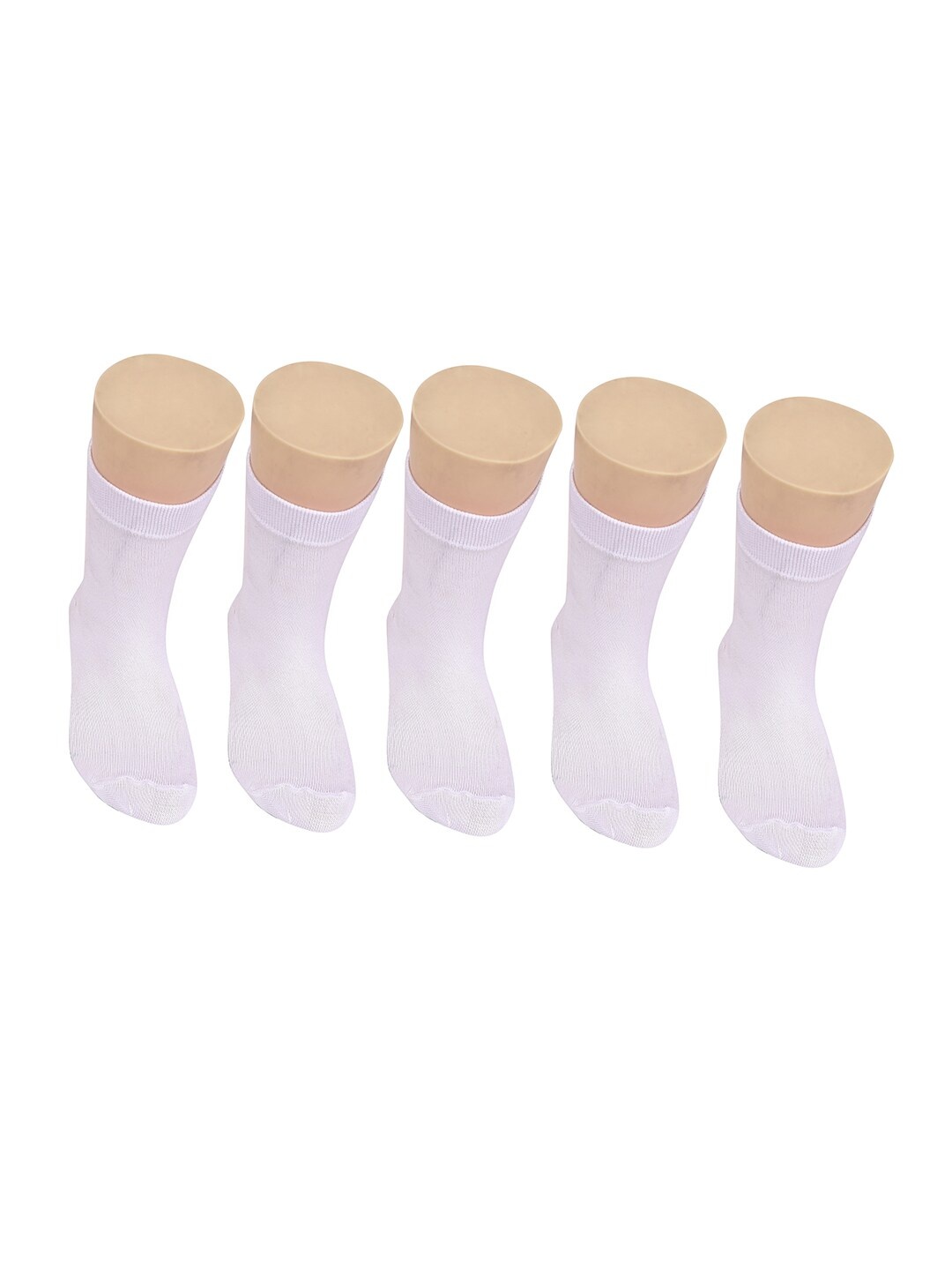 

FOOTPRINT Kids 5 Pairs Solid Anti Odour Organic Cotton Calf Length Bamboo School Socks, White
