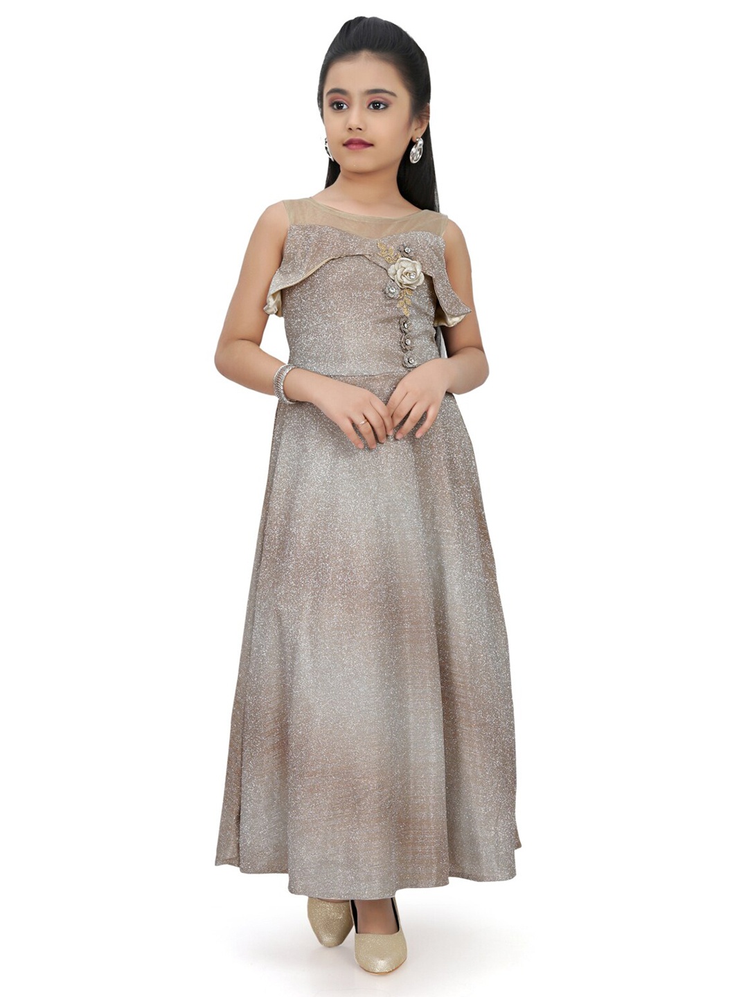 

Tiny Girl Gold & Grey Maxi Dress