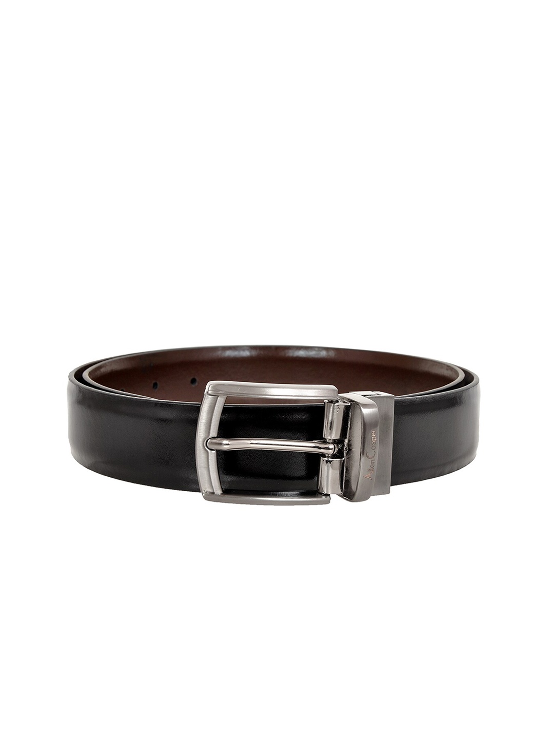 

Allen Cooper Men Black & Brown Textured Leather Formal Belt