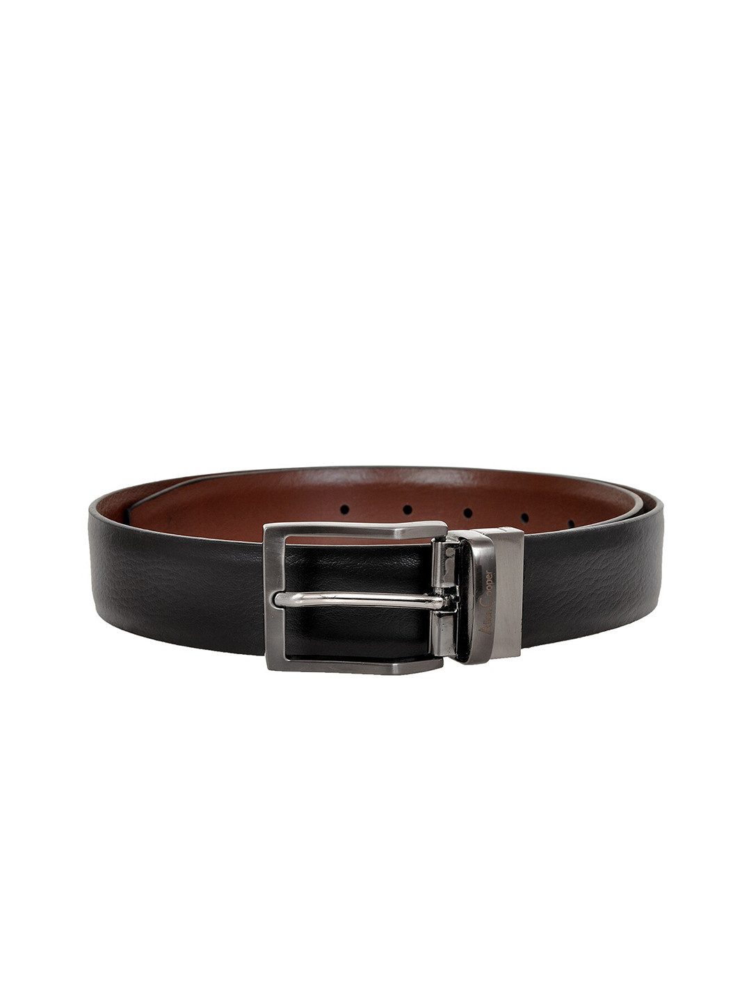 

Allen Cooper Men Black Leather Formal Belt