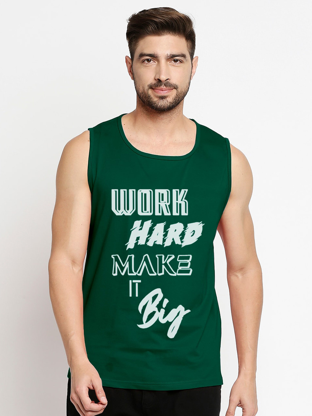 

Blacksmith Men Green Typography Printed Pure Cotton Regular Fit Training or Gym T-shirt