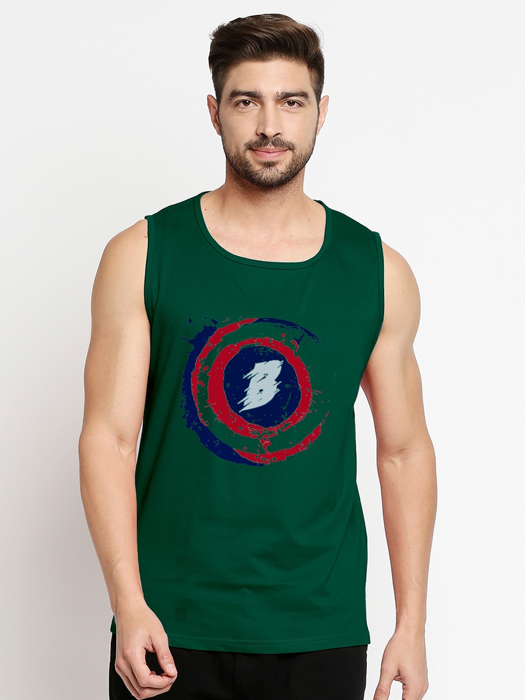 

Blacksmith Men Green Typography Printed Training or Gym T-shirt