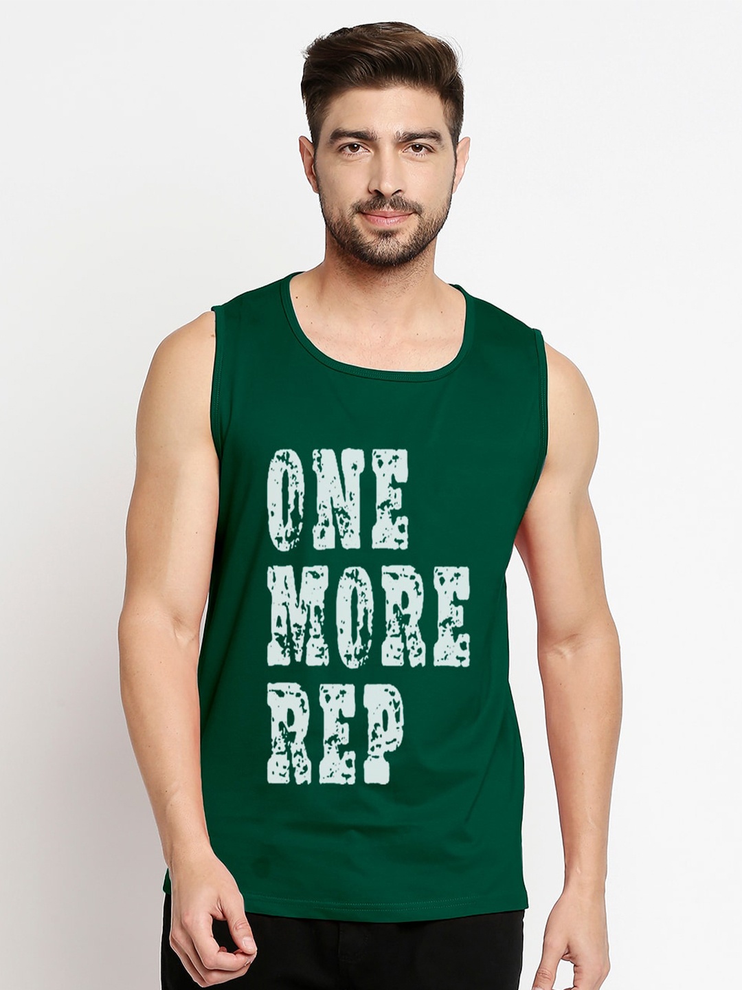 

Blacksmith Men Green Typography Printed Cotton Training or Gym T-shirt