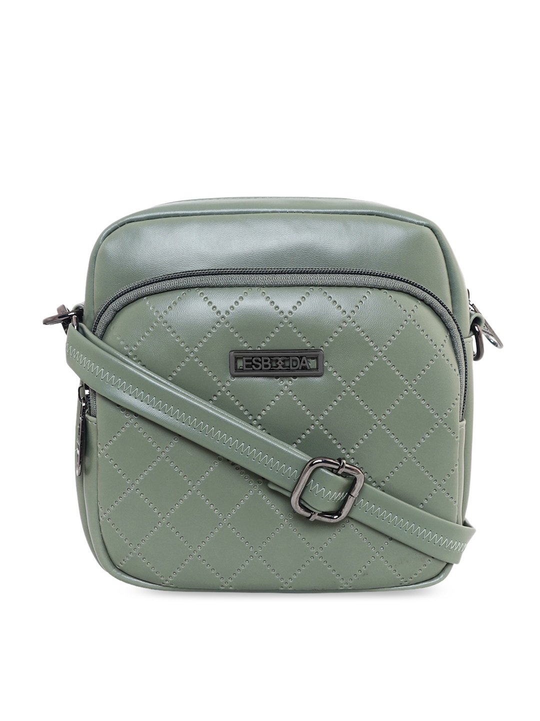 

ESBEDA Green PU Structured Sling Bag with Quilted