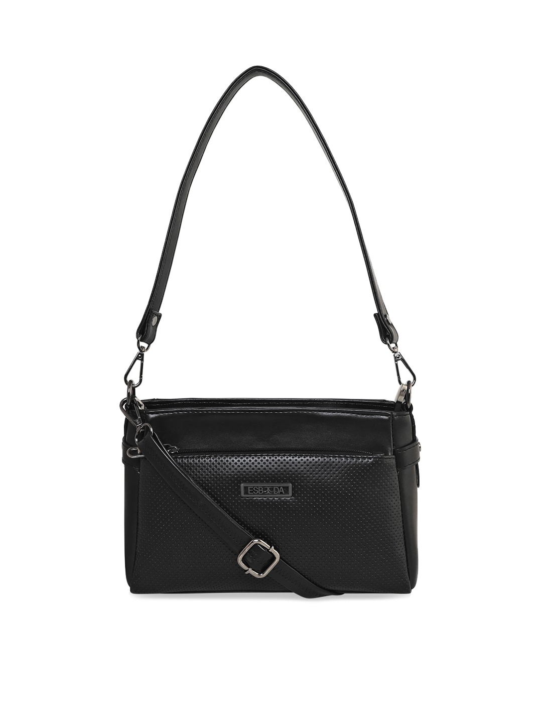 

ESBEDA Black Textured PU Structured Handheld Bag