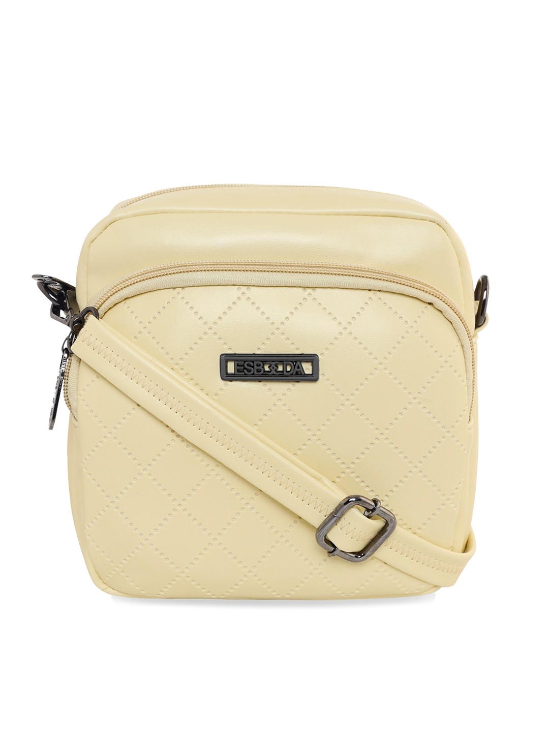 

ESBEDA Yellow Textured PU Structured Sling Bag With Quilted