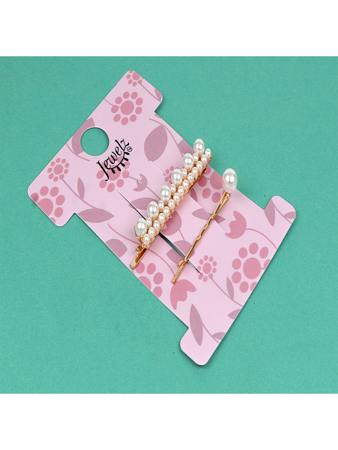 

Jewelz Girls Gold-Toned & White Set of 2 Bobby Pins