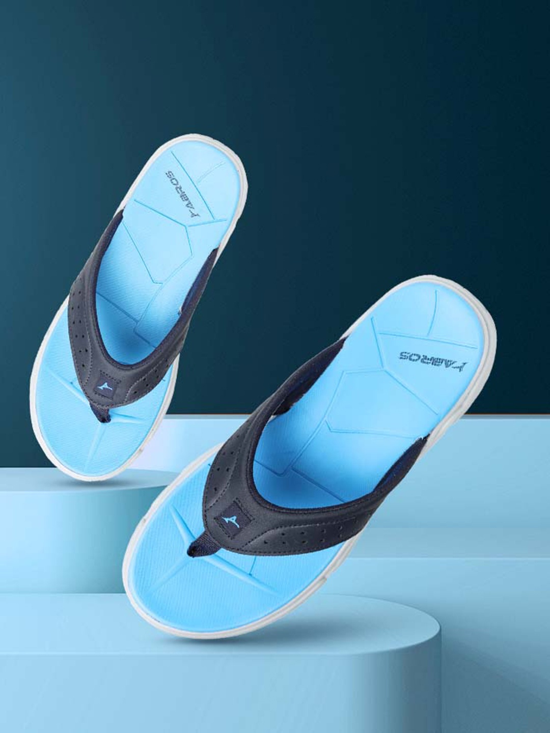 

ABROS Men Navy Blue & White Thong Flip Flops