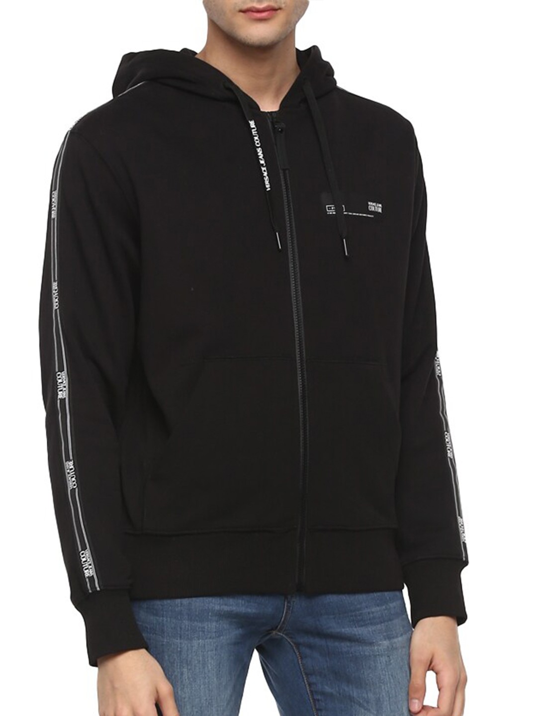 

Versace Jeans Couture Men Black Cotton Hooded Sweatshirt