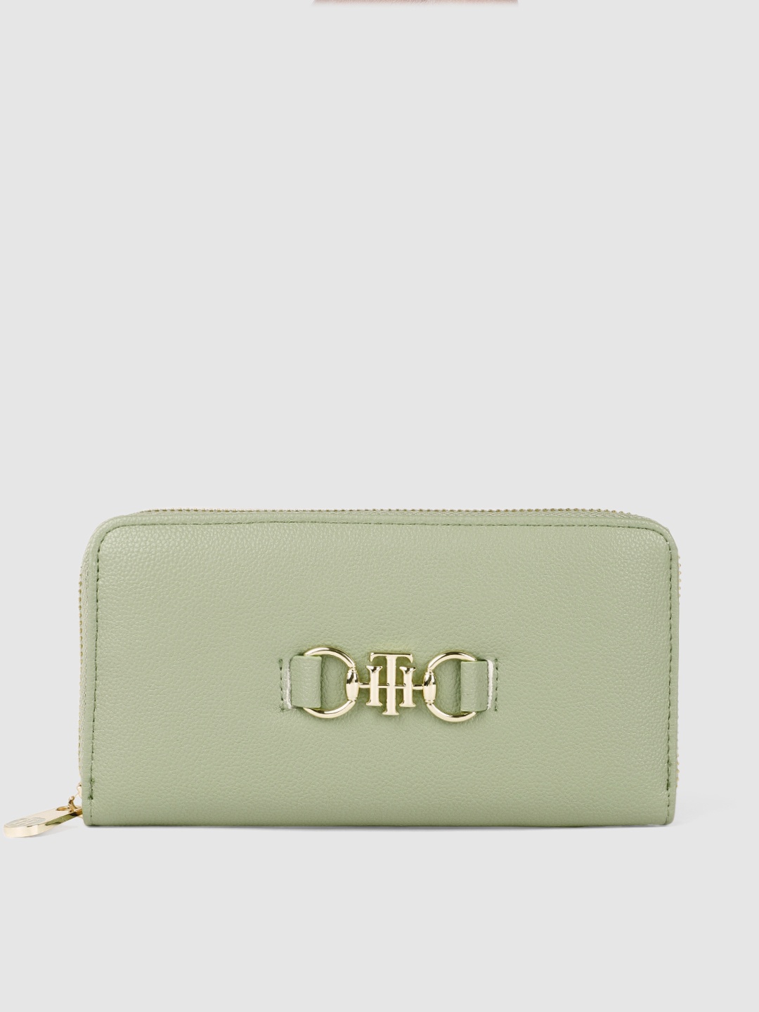 

Tommy Hilfiger Women Pista Green PU Zip Around Wallet