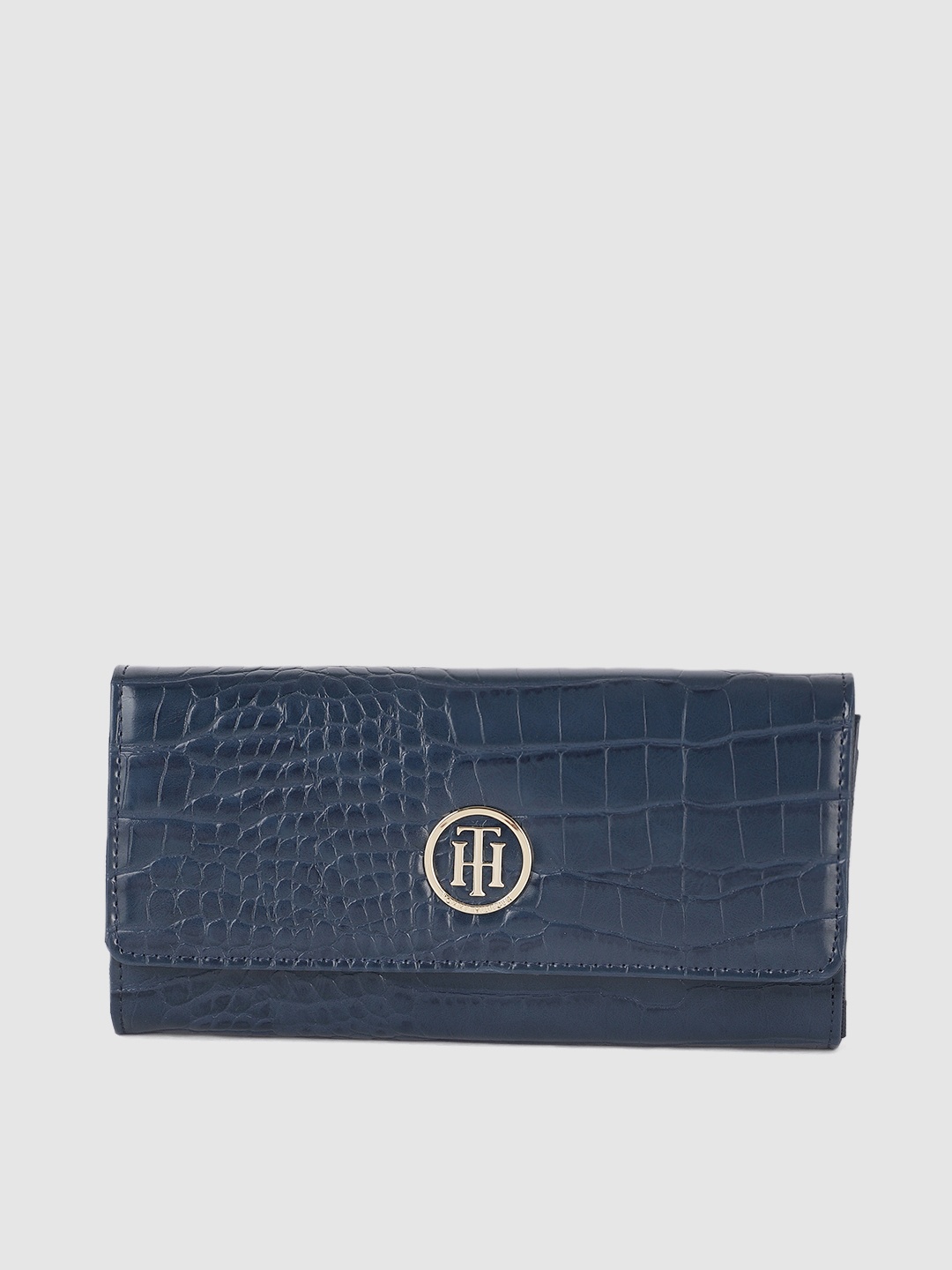 

Tommy Hilfiger Women Navy Blue Textured Two Fold Wallet