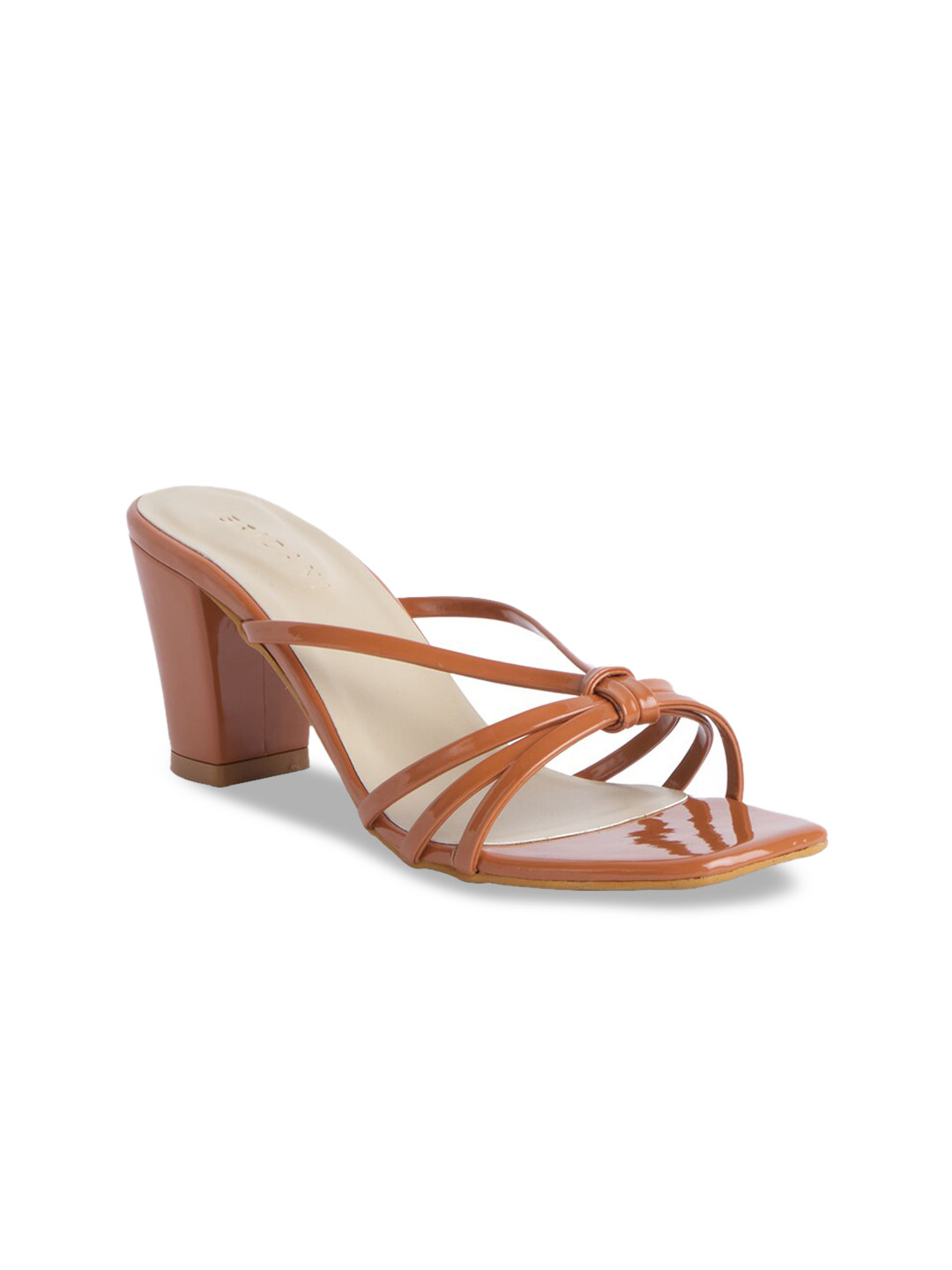 

ERIDANI Women Tan Solid Open Toe Block Sandal