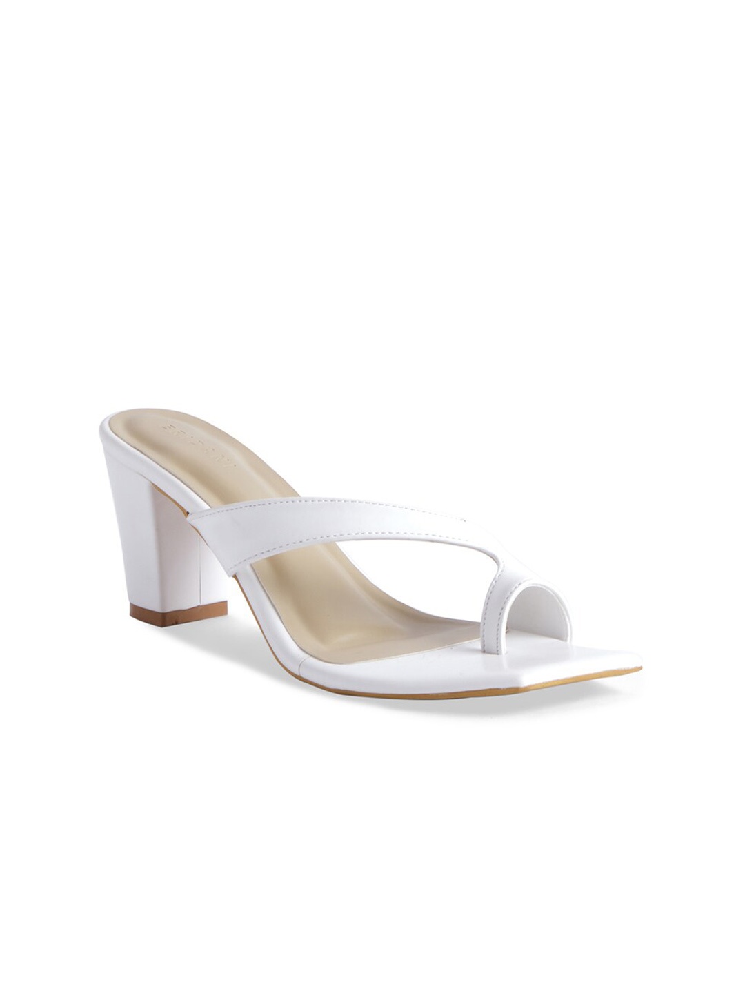 

ERIDANI White Block Heels