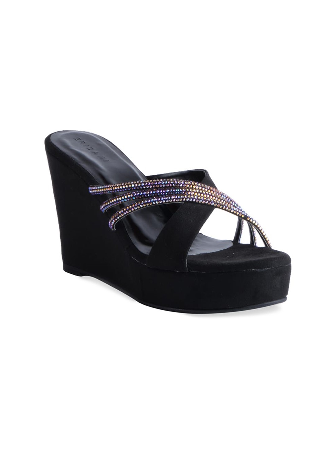 

ERIDANI Black Wedge Sandals