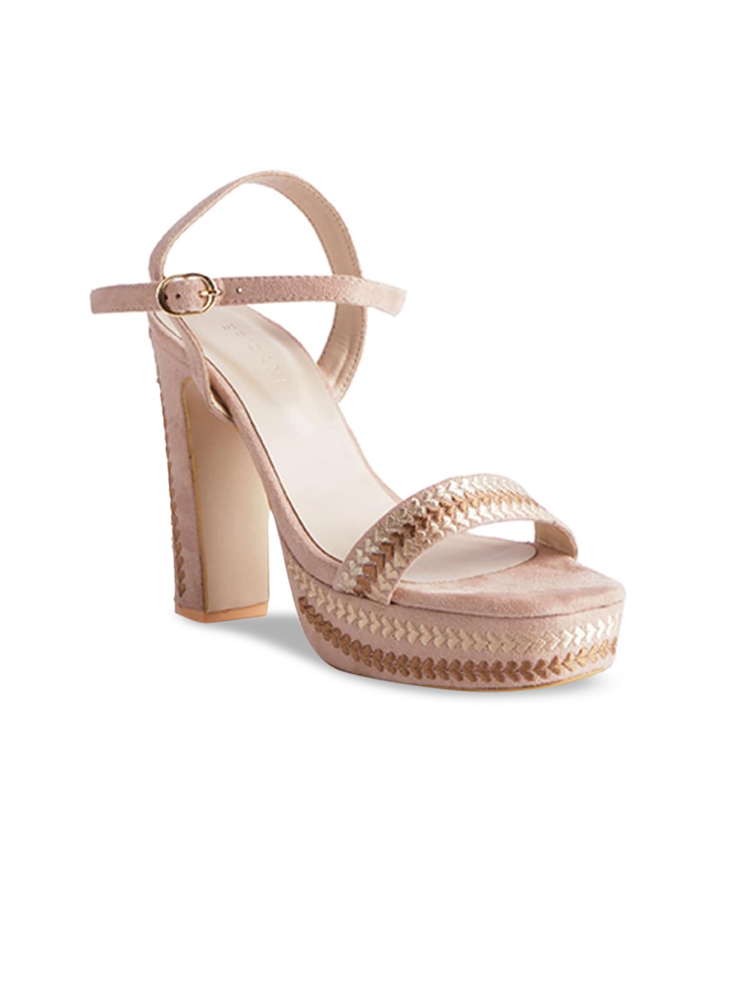 

ERIDANI Dilara Embroidered Heels, Beige