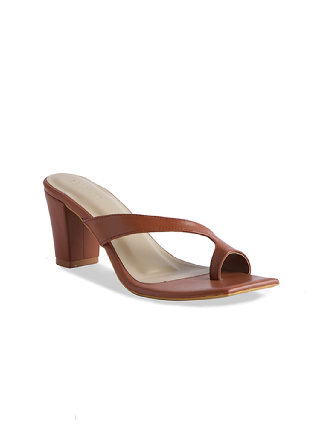 

ERIDANI Women Tan Solid Open Toe Block Sandal