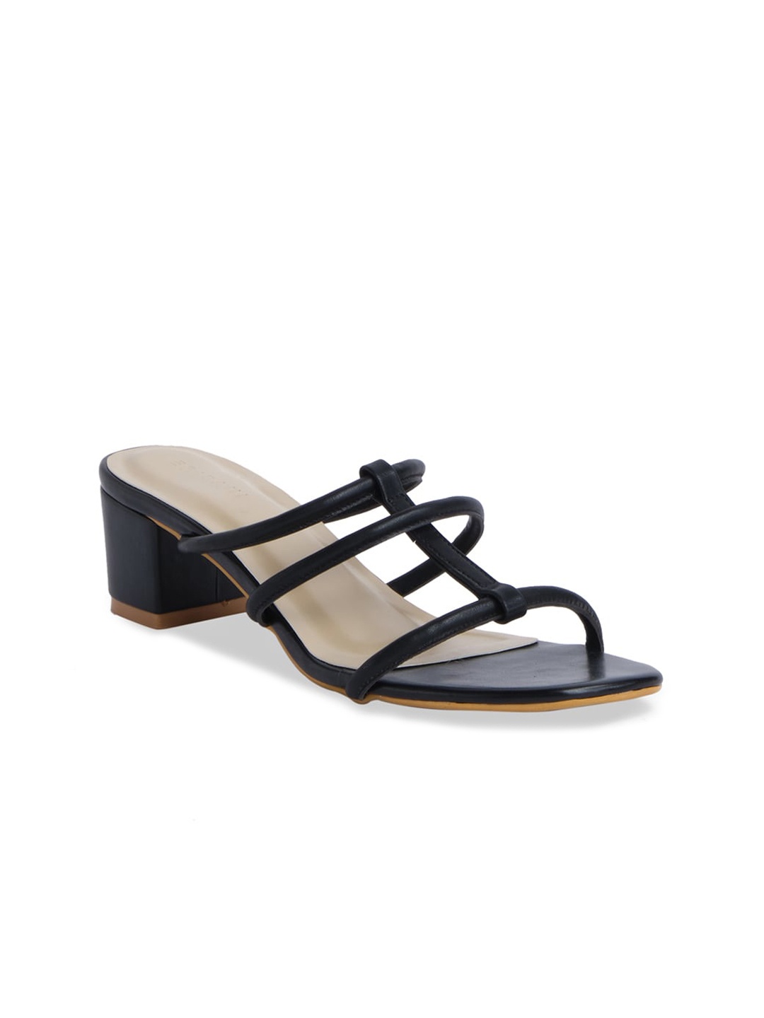 

ERIDANI Women Black Block Solid Heels