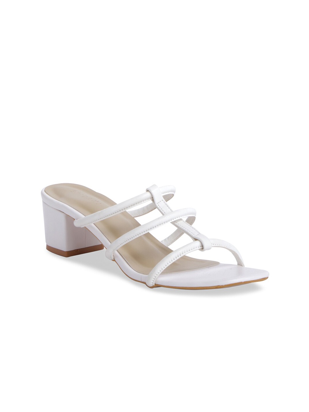 

ERIDANI White Block Sandals